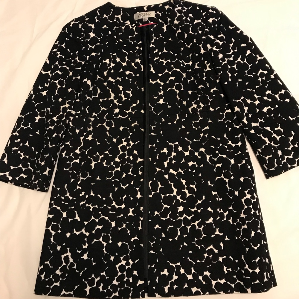 Kasper split neck duster jacket sz 10